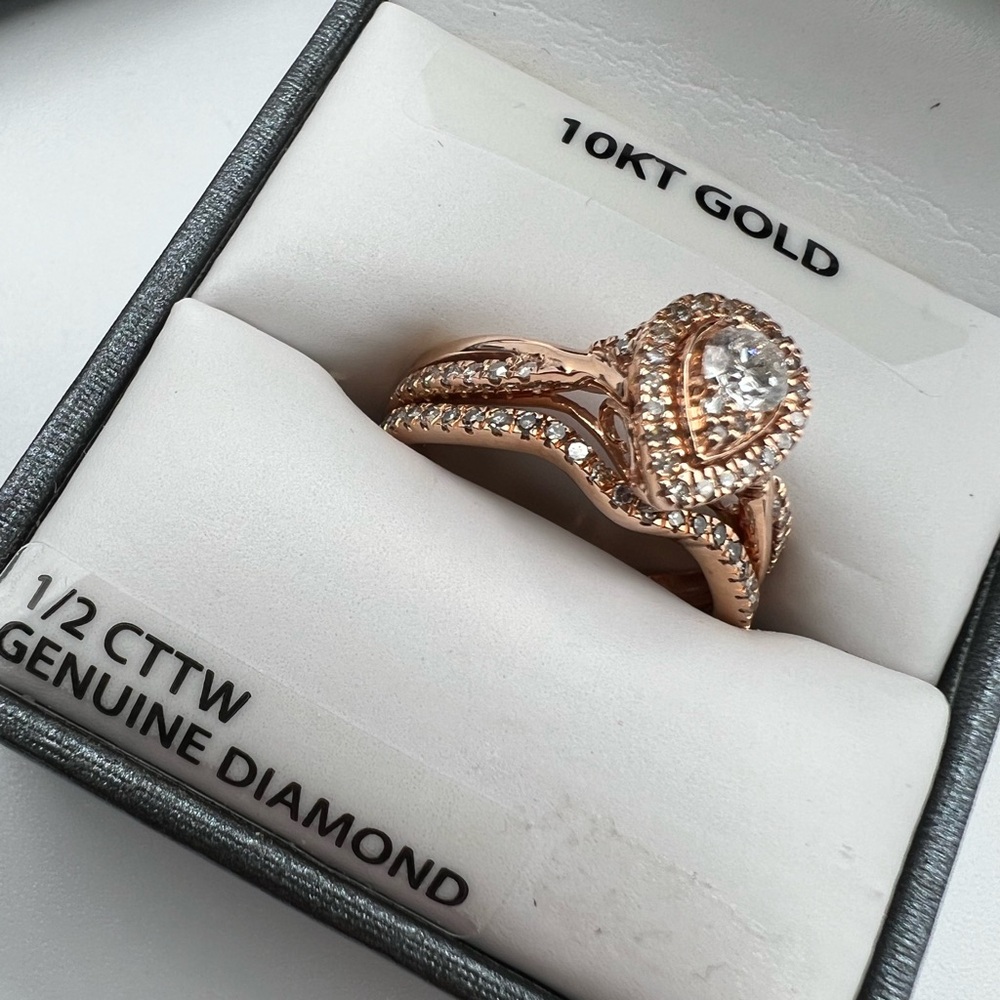10K Rose Gold 1/2 CTTW Diamond Bridal Ring Brilliance Fine Jewelry Forever Bride